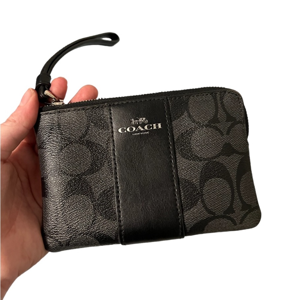 Coach Zip Wristlet In Signature Canvas